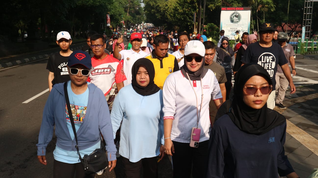 Peringati Hari Pers Nasional, Pemkab Sleman Bersama PWI Gelar Senam dan Jalan Sehat